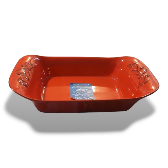 RARE Cerutil Vintage Handmade Red Floral Baking+Serving Dish - Picture 6 of 16